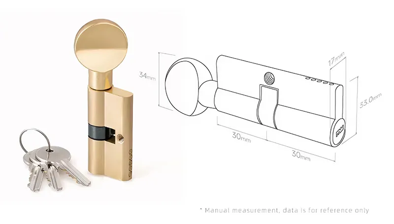 60mm dual-control function Euro thumb turn key lock cylinder-1