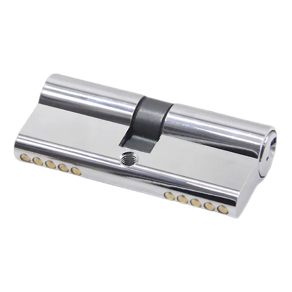 Double-keyed euro door lock cylinder with chrome plating