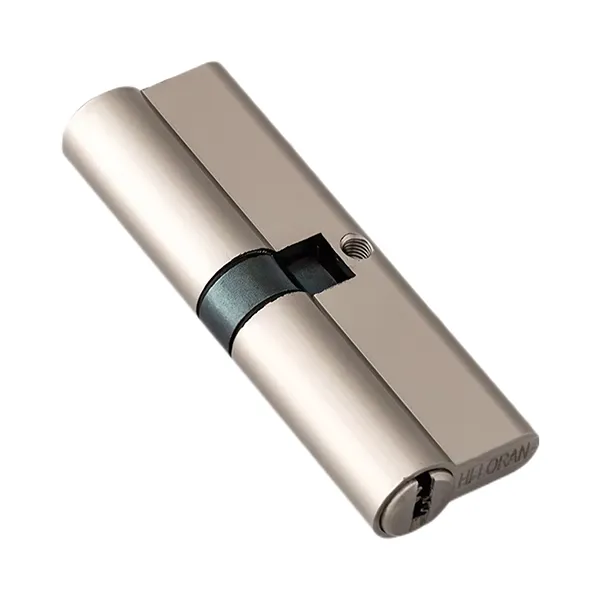 Double-open satin nickel euro door lock cylinder
