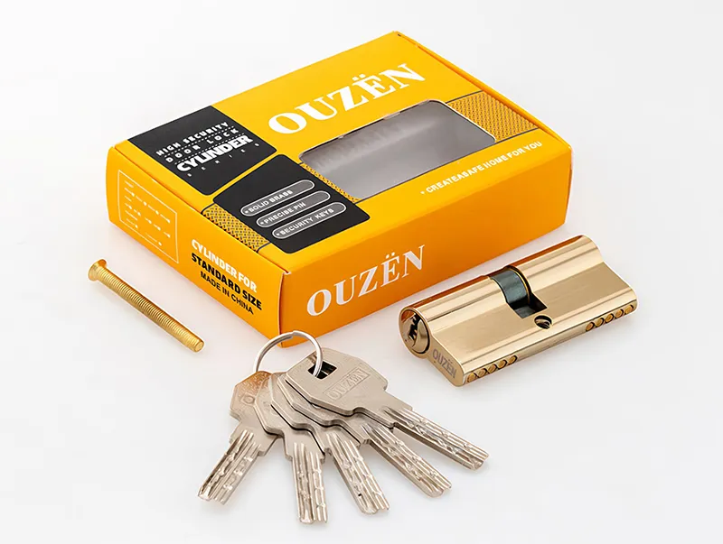 High-security Euro brass door lock cylinder with customized keys and box