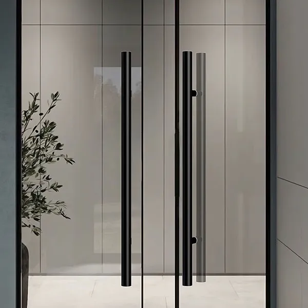 Indoor Matte Black Stainless Steel T-bar Glass Door Pull Handles