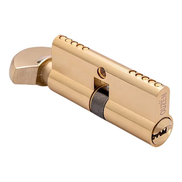 polished brass Euro thumb turn door lock cylinder with custom logo